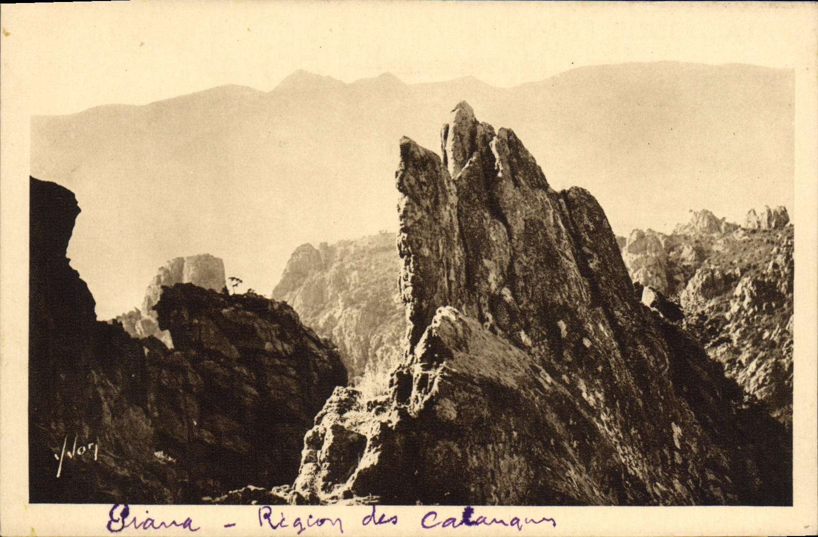 VINTAGE POSTCARD Piana Area of the Creek