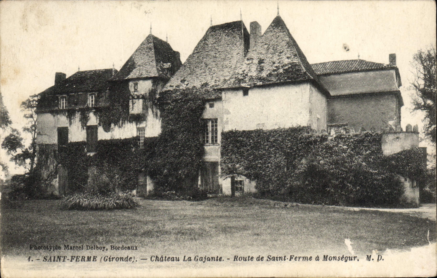 VINTAGE POSTCARD Saint Closes Castle Gajante Route of Saint Firm has Monsegur