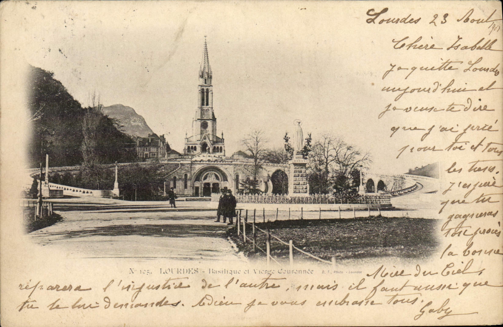 VINTAGE POSTCARD Heavy Basilica and virgin couronnee