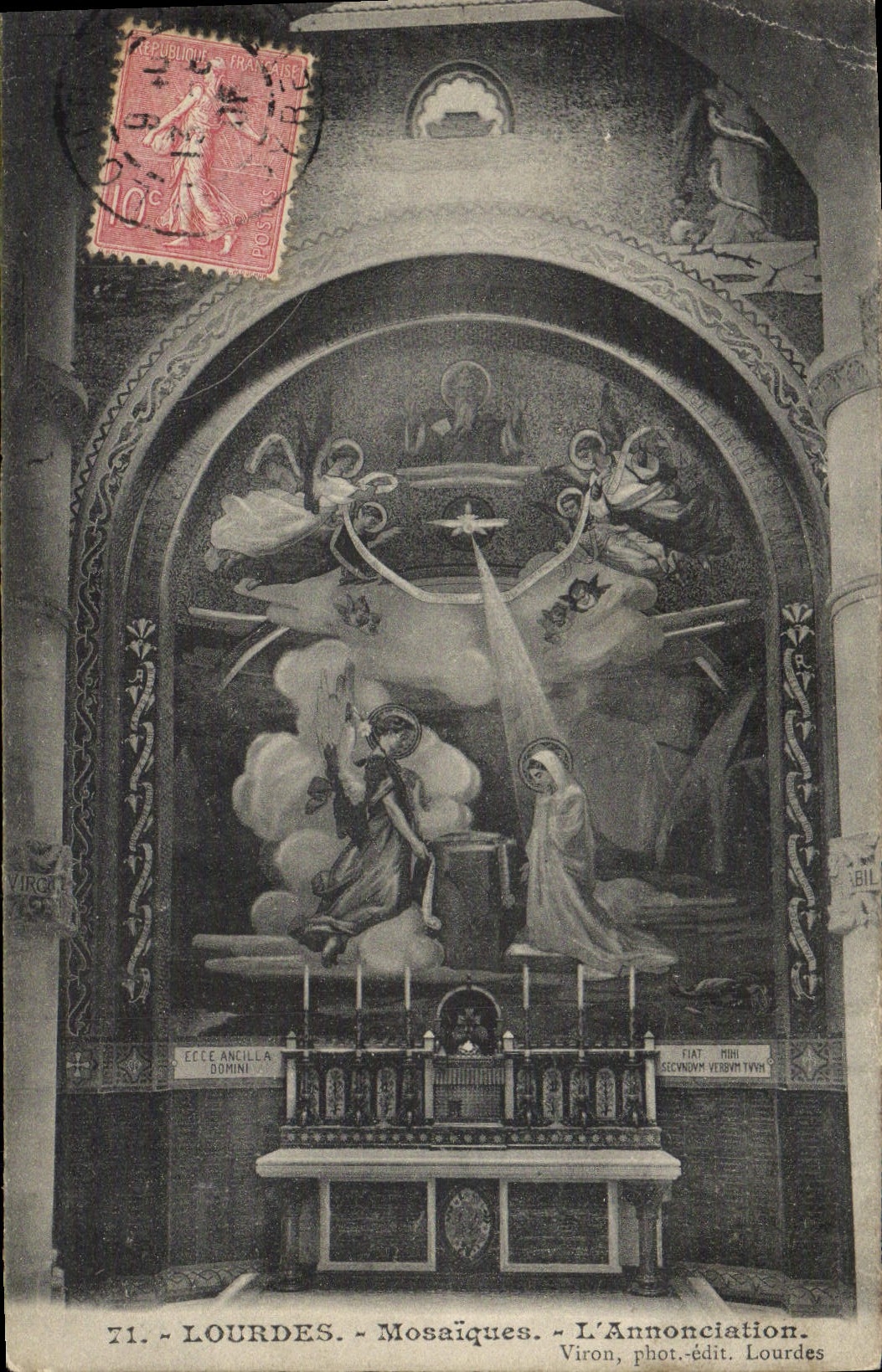 VINTAGE POSTCARD Heavy Mosaics Annunciation