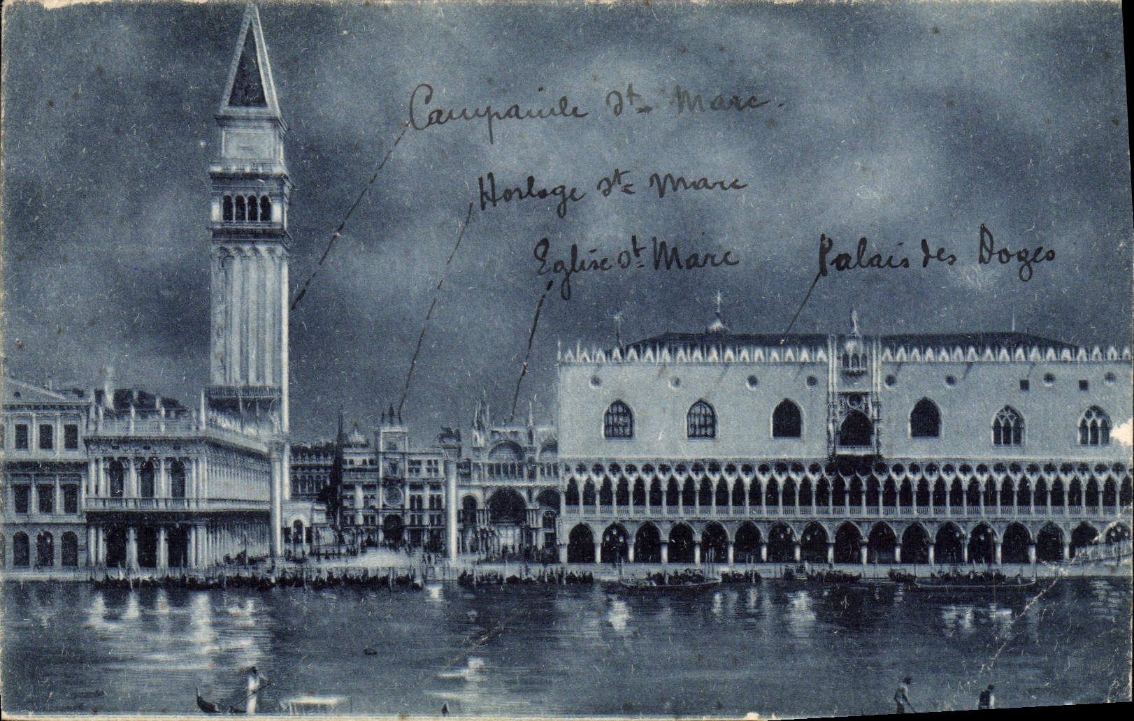 VINTAGE POSTCARD Venezia Piazetta S marco E Palazzo Ducal visto dal pond