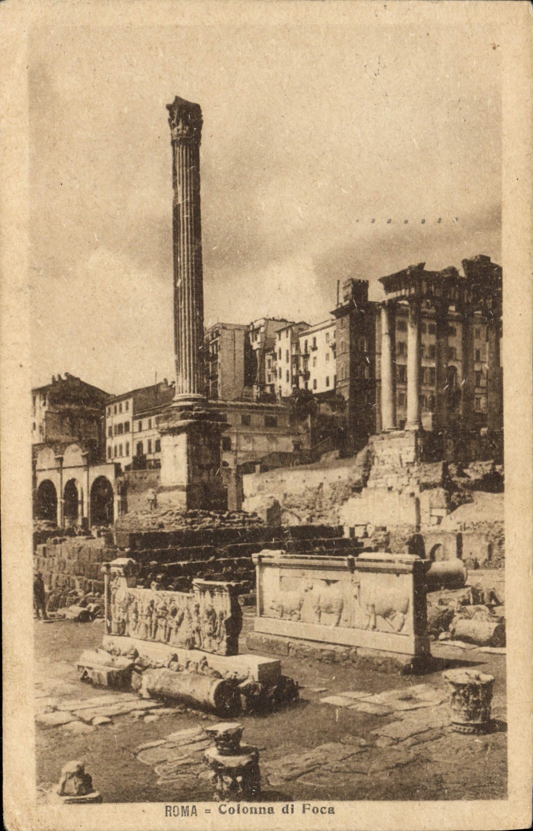 POSTAL Roma Colonna di Foca de la VENDIMIA