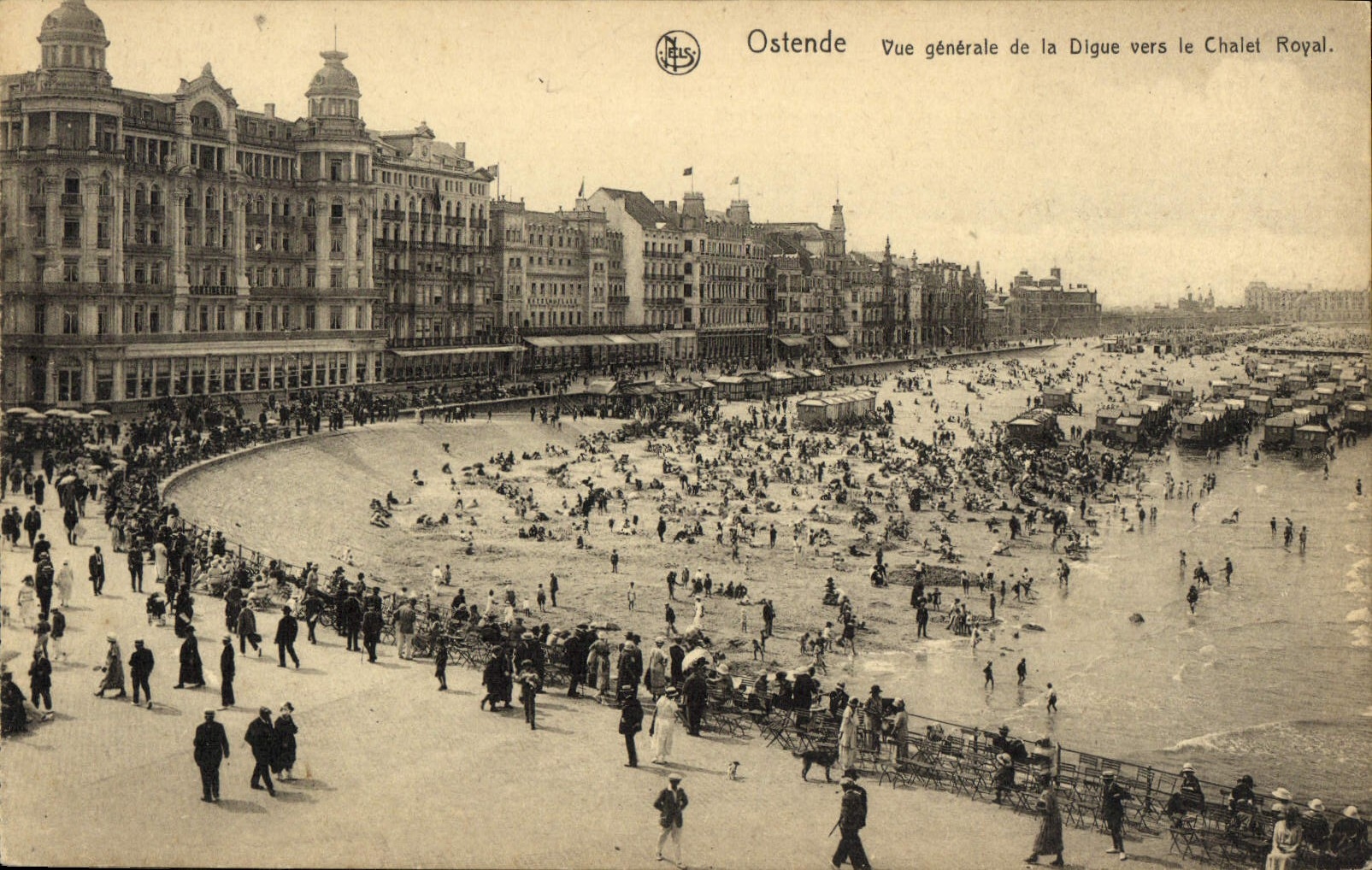 VINTAGE POSTCARD Ostend View of the Dam towards the royal country cottage