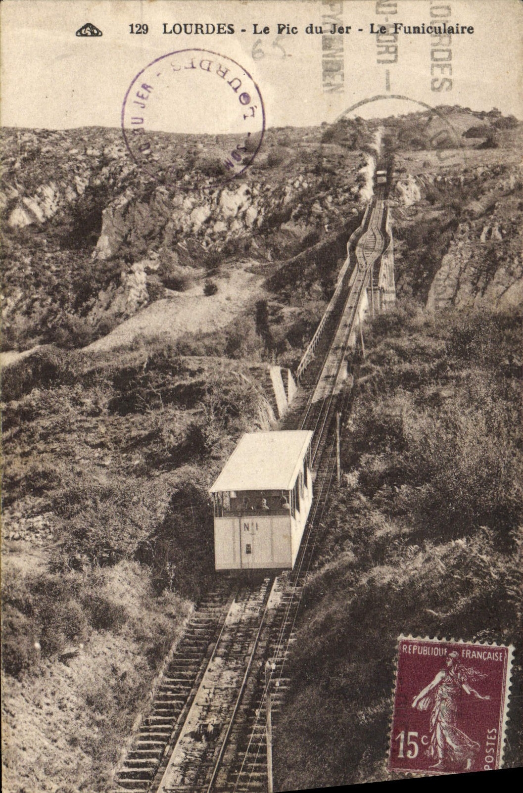 VINTAGE POSTCARD Heavy the Peak of Jer the funicular