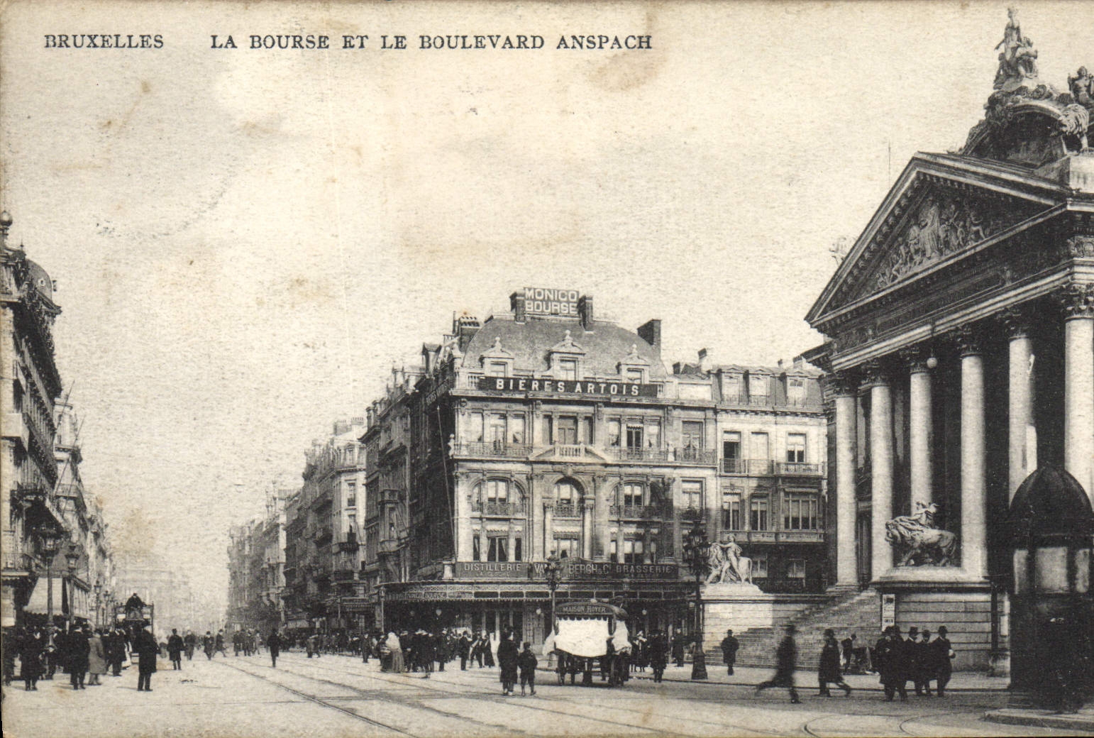 CPA Bruxelles La Bourse Et Le Boulevard Anspach