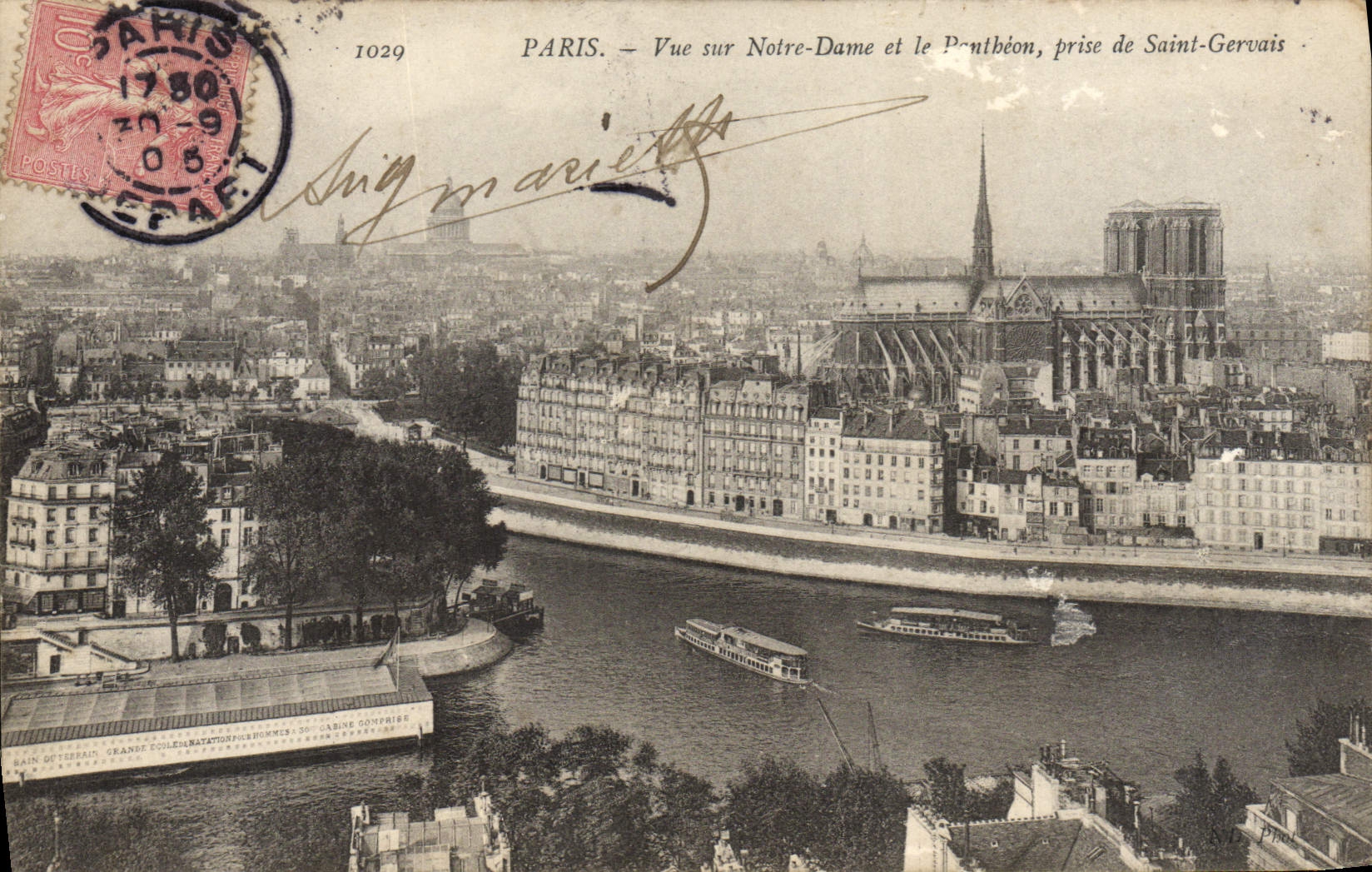 CPA Paris Vue Sur Notre Dame et le Pantheon prise de Saint Gervais