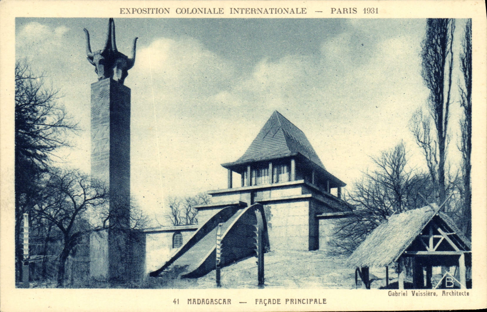 CPA Exposition Coloniale Internationale Paris 1931 Madagascar Facade principale