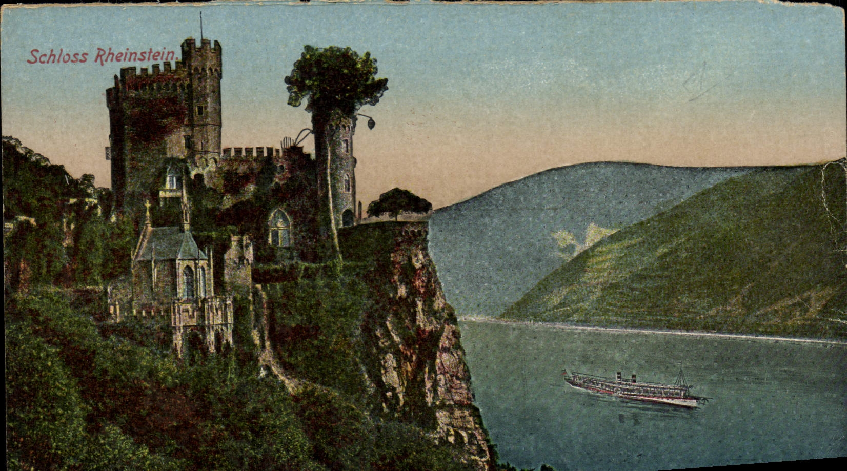 POSTAL Schloss Rheinstein de la VENDIMIA