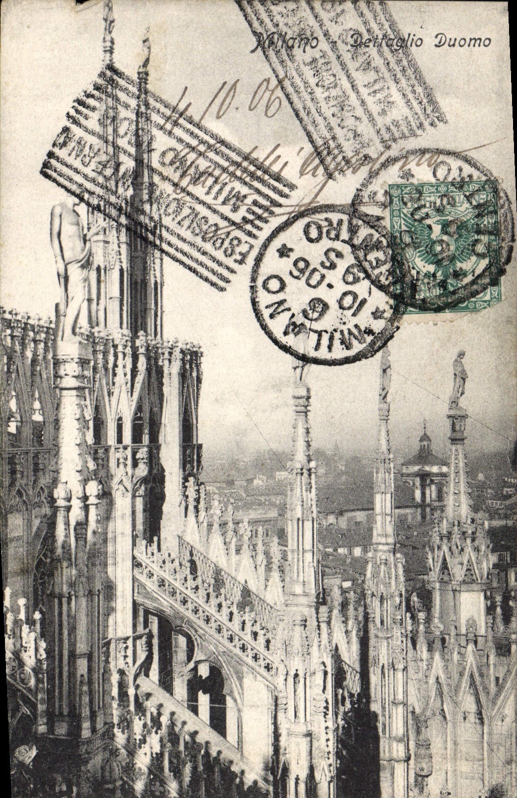 VINTAGE POSTCARD Milano Detaglio Duomo
