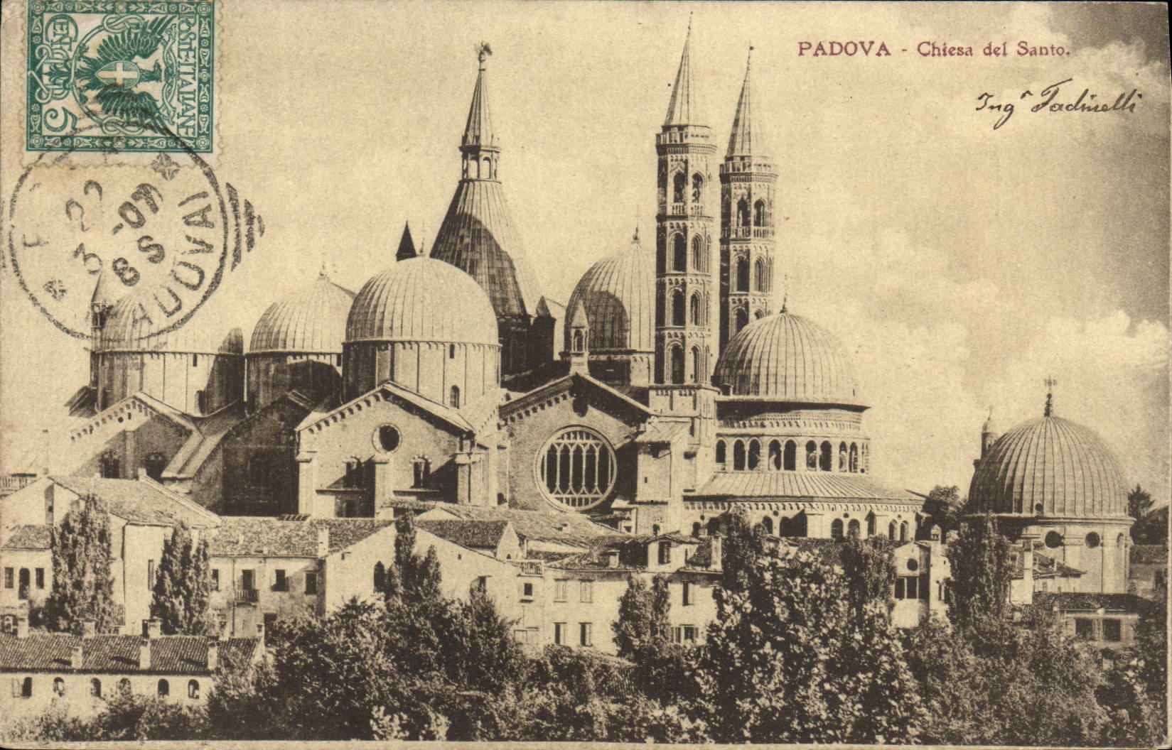 VINTAGE POSTCARD Padova Castle Del Santo