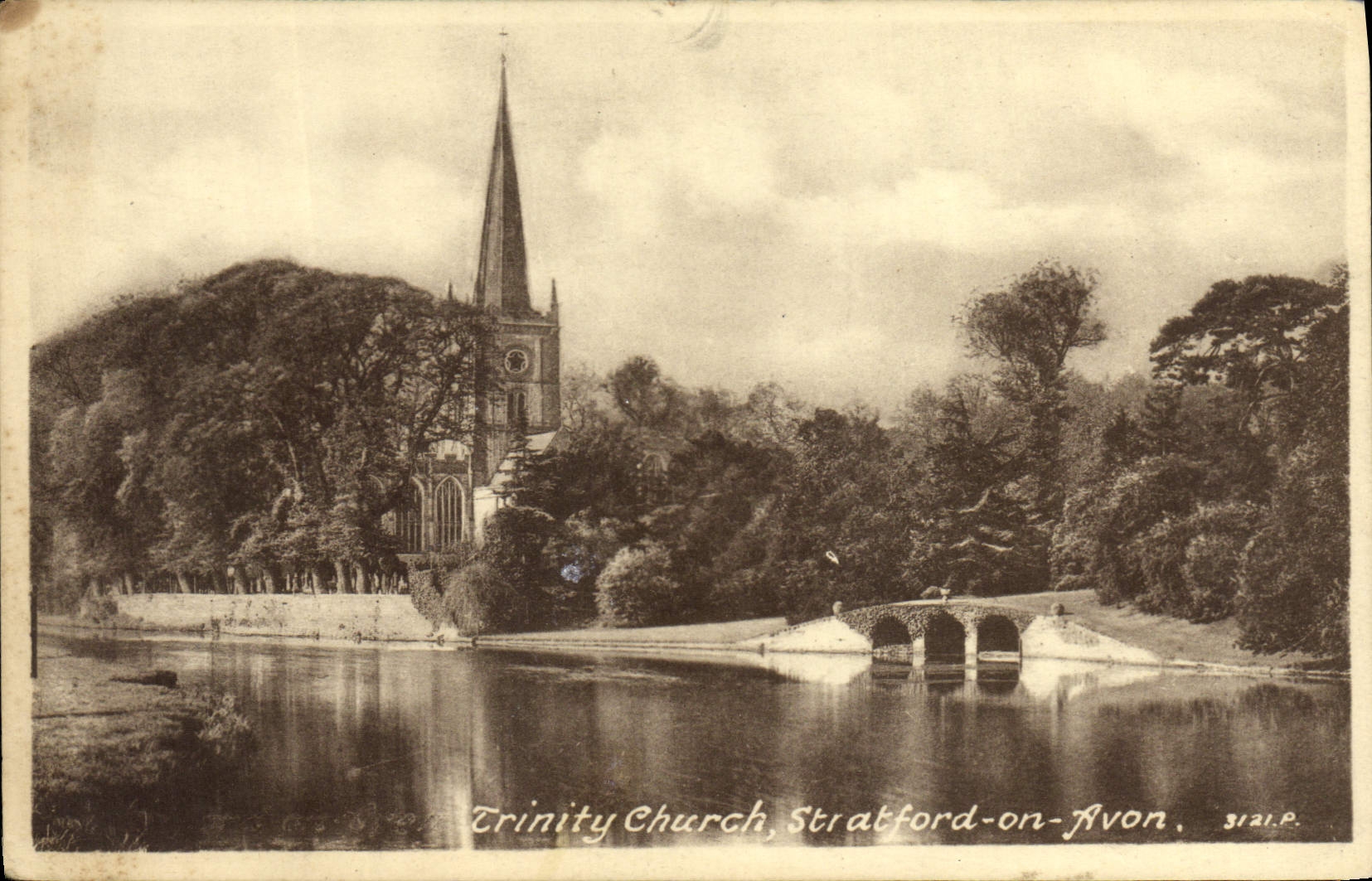 Iglesia de trinidad de la POSTAL de la VENDIMIA Stratford uno Avon