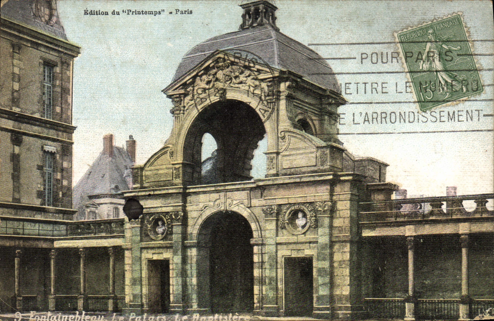 VINTAGE POSTCARD Fontainebleau the palate the baptistry