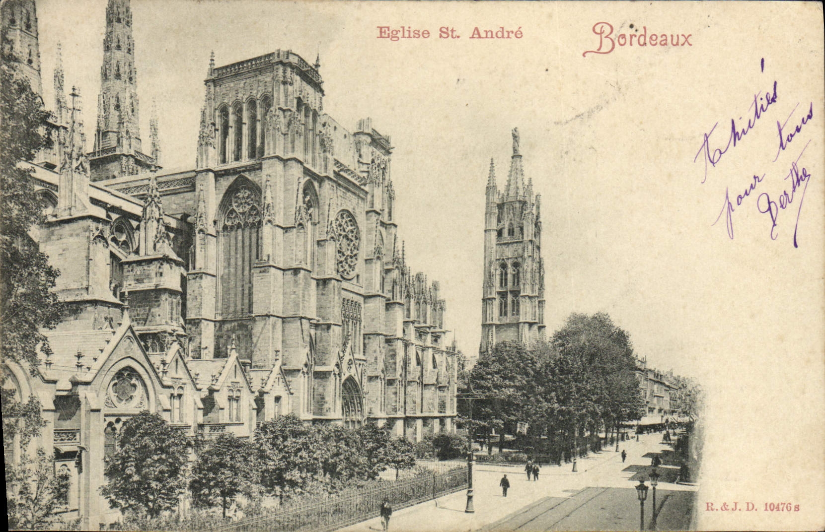 VINTAGE POSTCARD Bordeaux Church St Andre