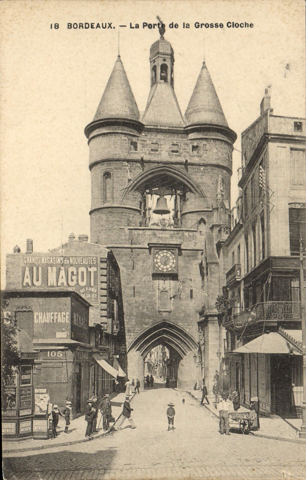 VINTAGE POSTCARD Bordeaux the Gate of the Large Bell