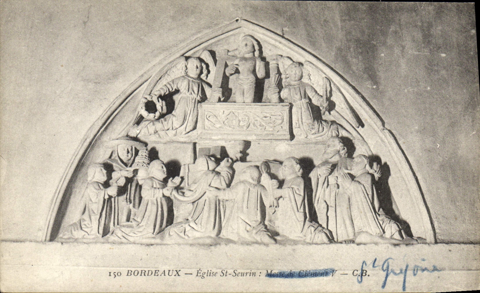 VINTAGE POSTCARD Bordeaux Church St Seurin mass of Clement V