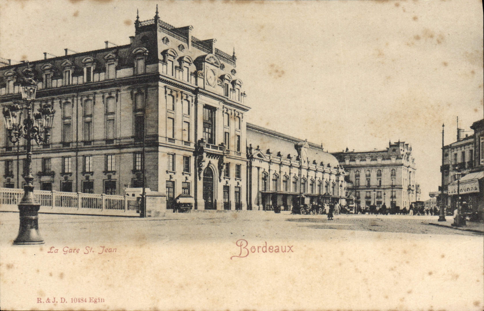 VINTAGE POSTCARD Bordeaux Train station St Jean