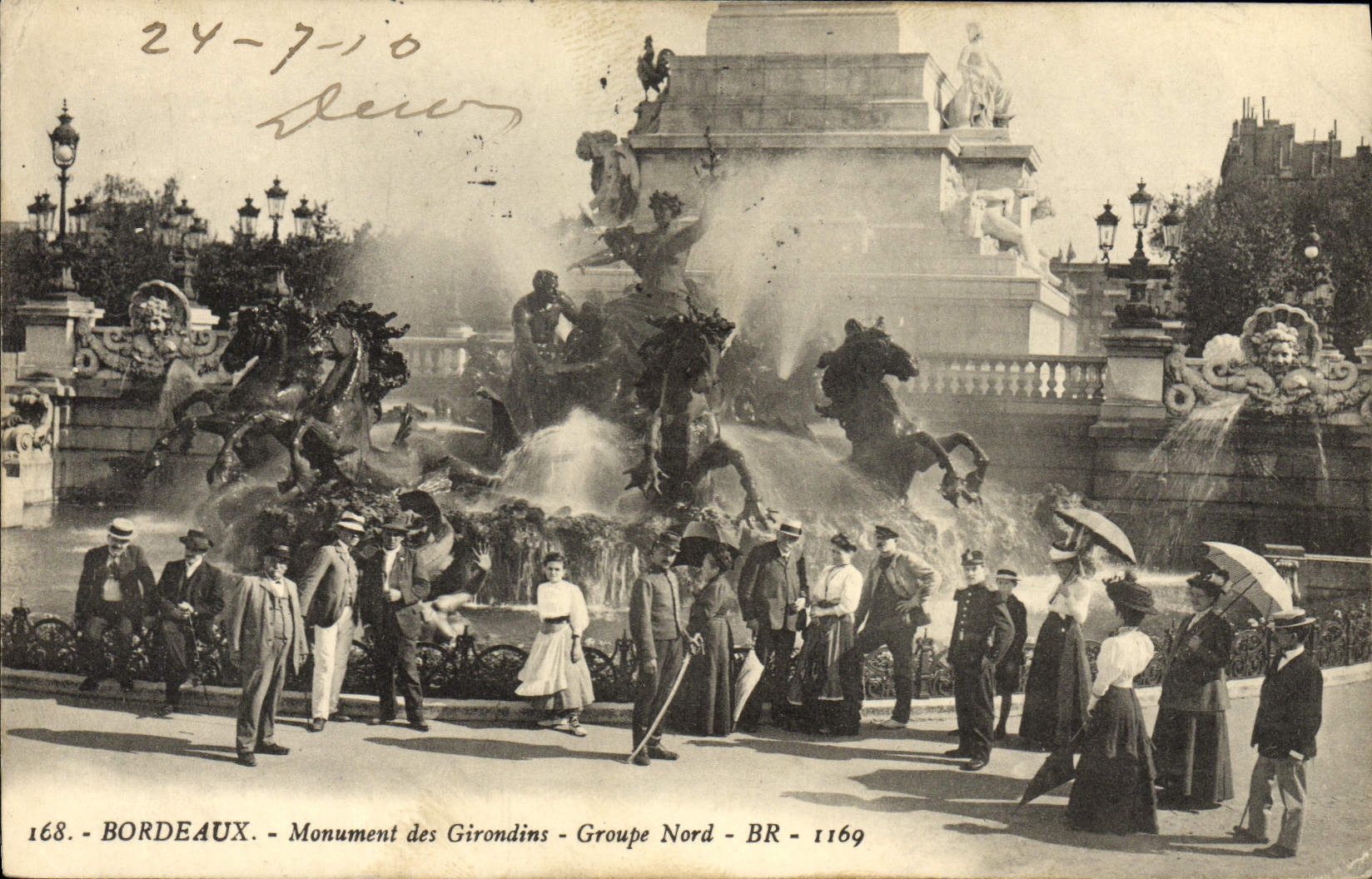 CPA Bordeaux Monument des Girondins Groupe Nord