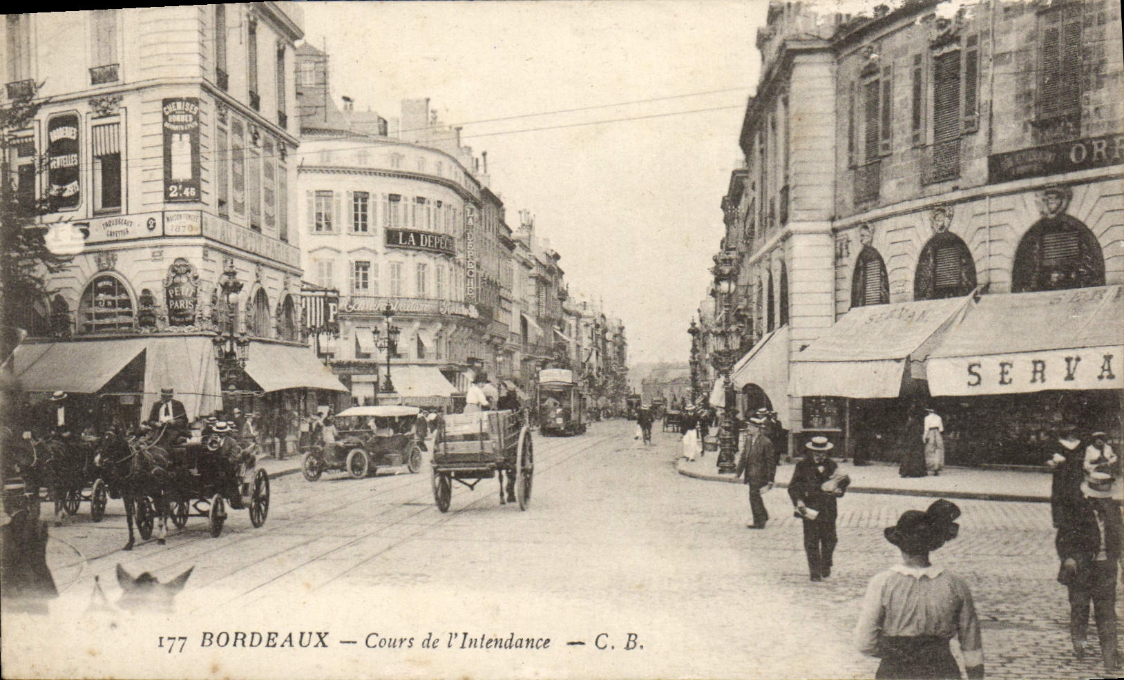 VINTAGE POSTCARD Bordeaux Course of the Intendance