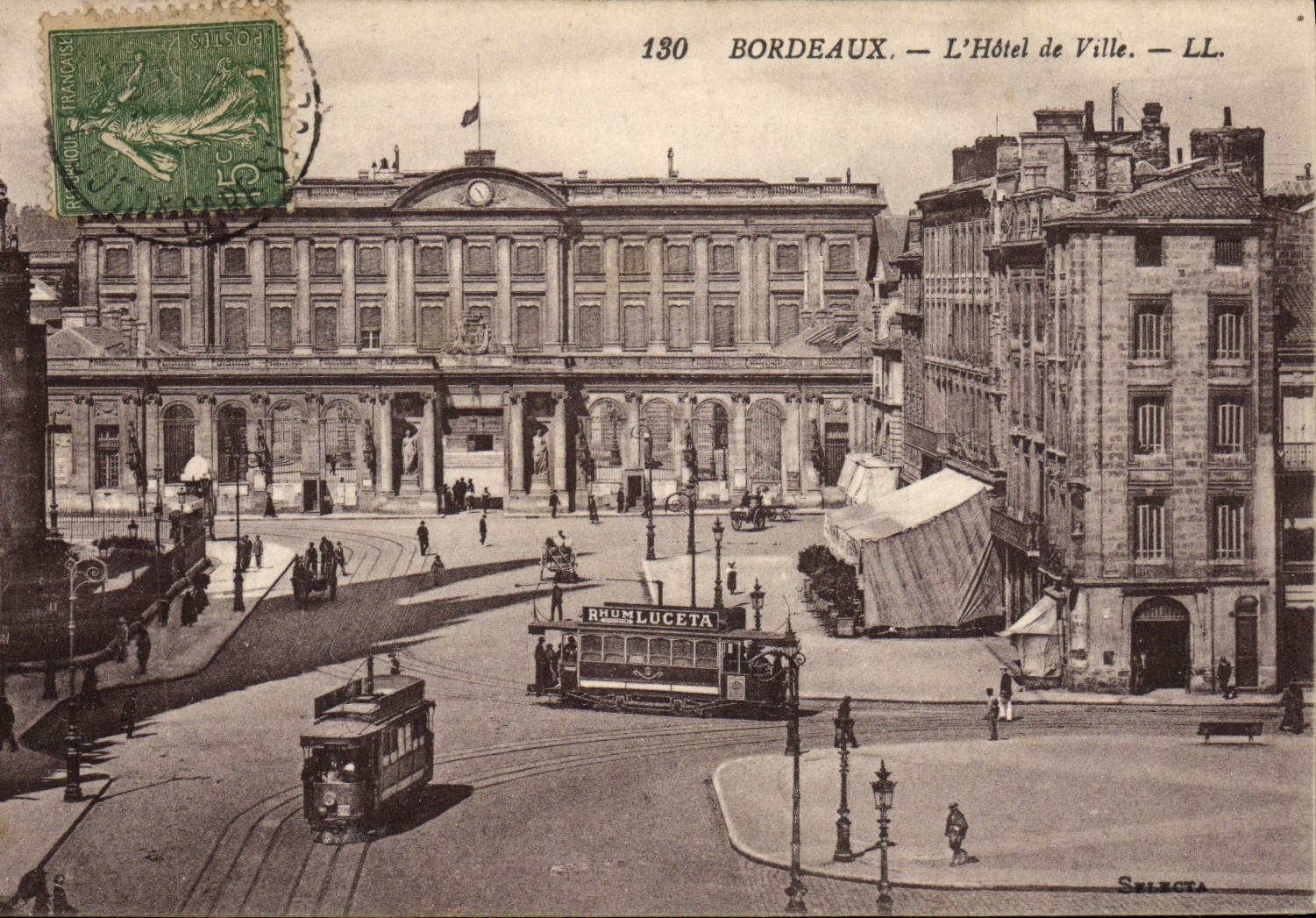 CPA Bordeaux L'Hotel de Ville Tramway