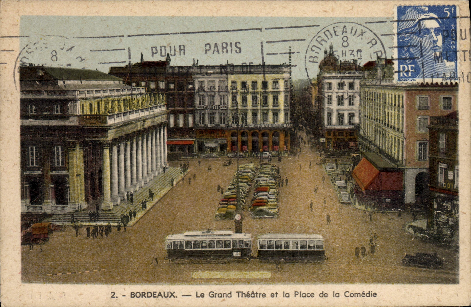 CPA Bordeaux Le Grand Theatre et la Place de la Comedie