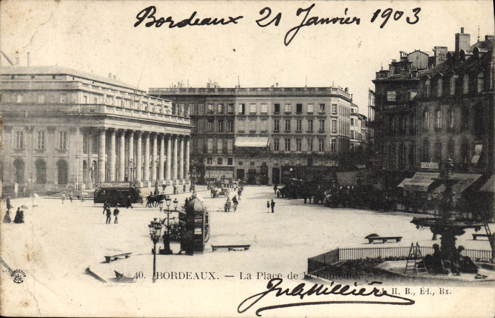 CPA Bordeaux La Place de la Comedie