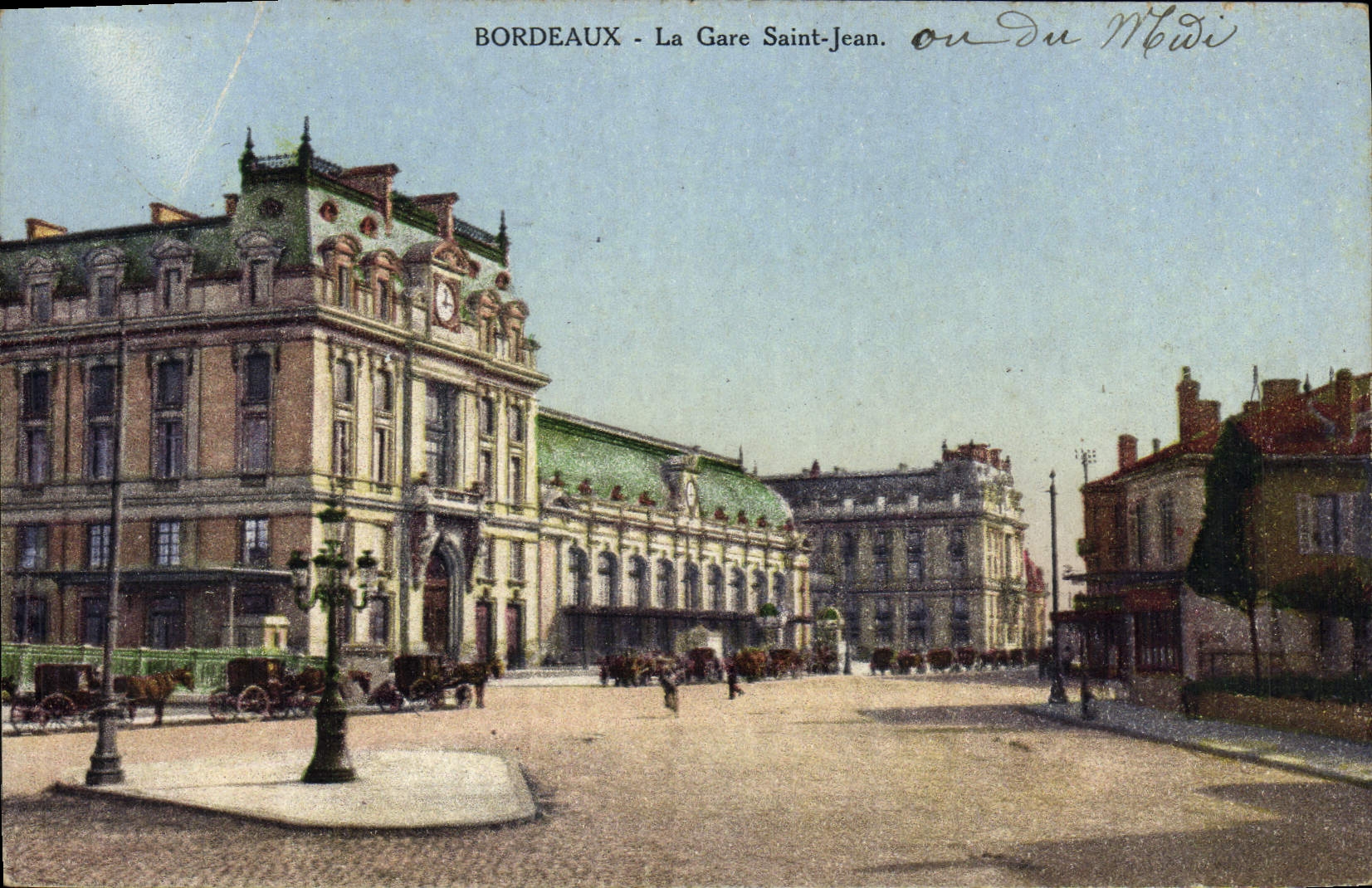VINTAGE POSTCARD Bordeaux Train station Holy Jean