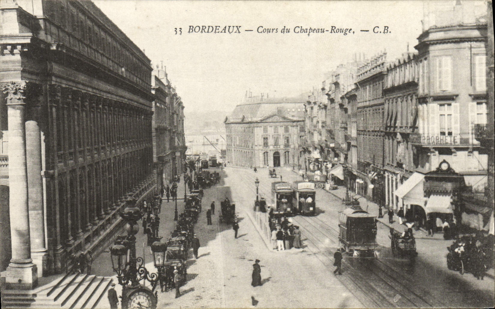 VINTAGE POSTCARD Bordeaux Course of Red Cbapeau Tram
