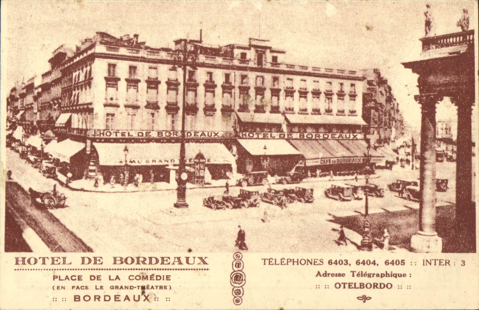 CPA Hotel de Bordeaux Place de la Comedie