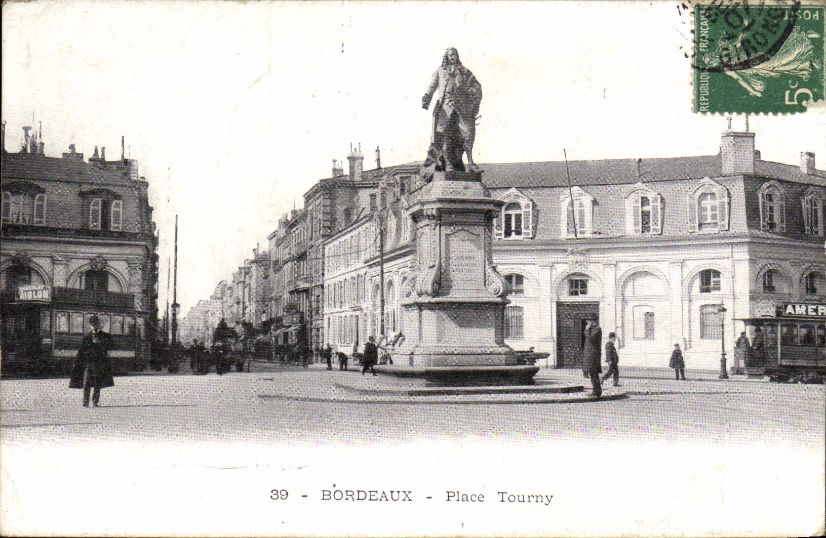 VINTAGE POSTCARD Bordeaux Places Tourny