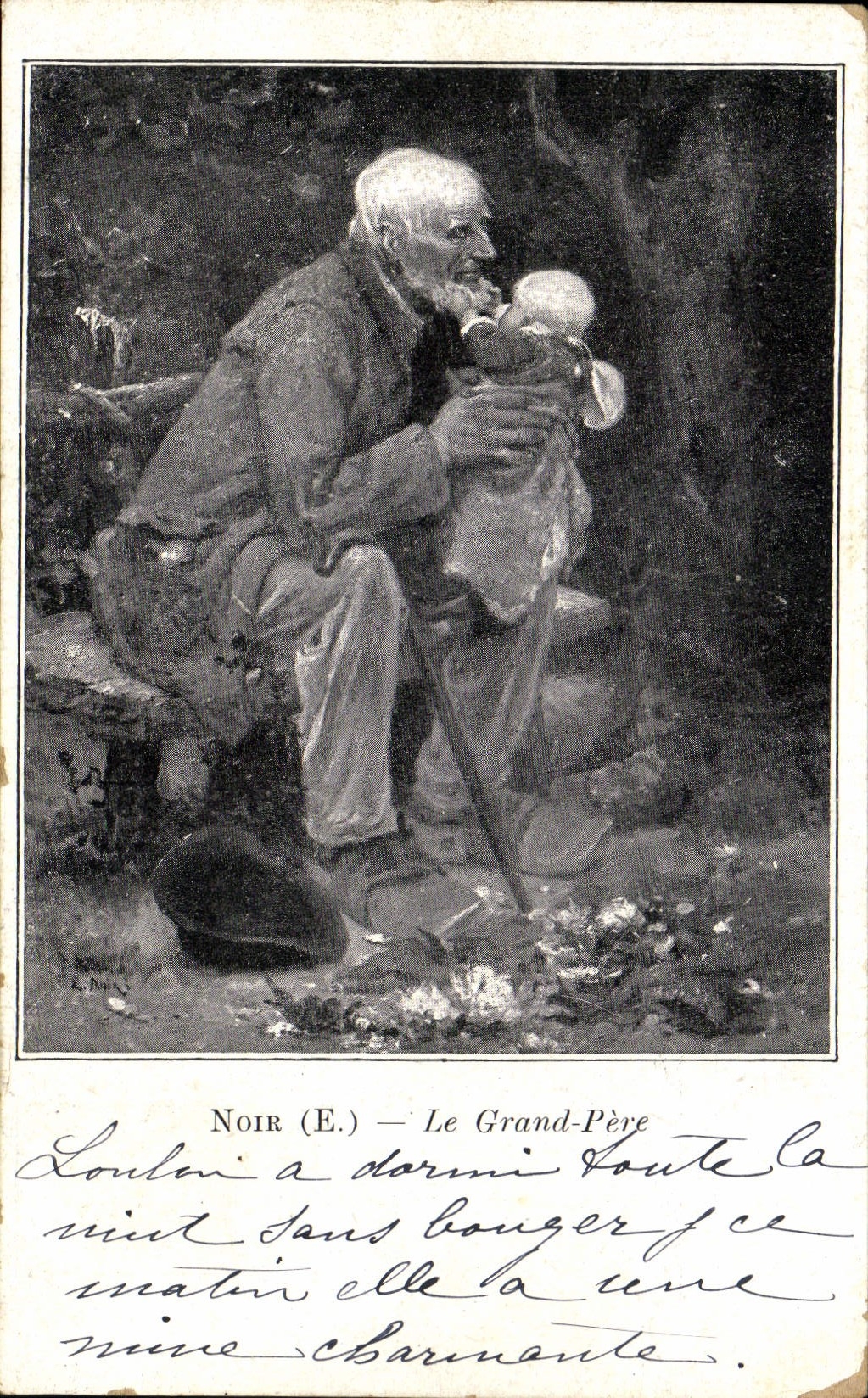 VINTAGE POSTCARD Black the Large Father