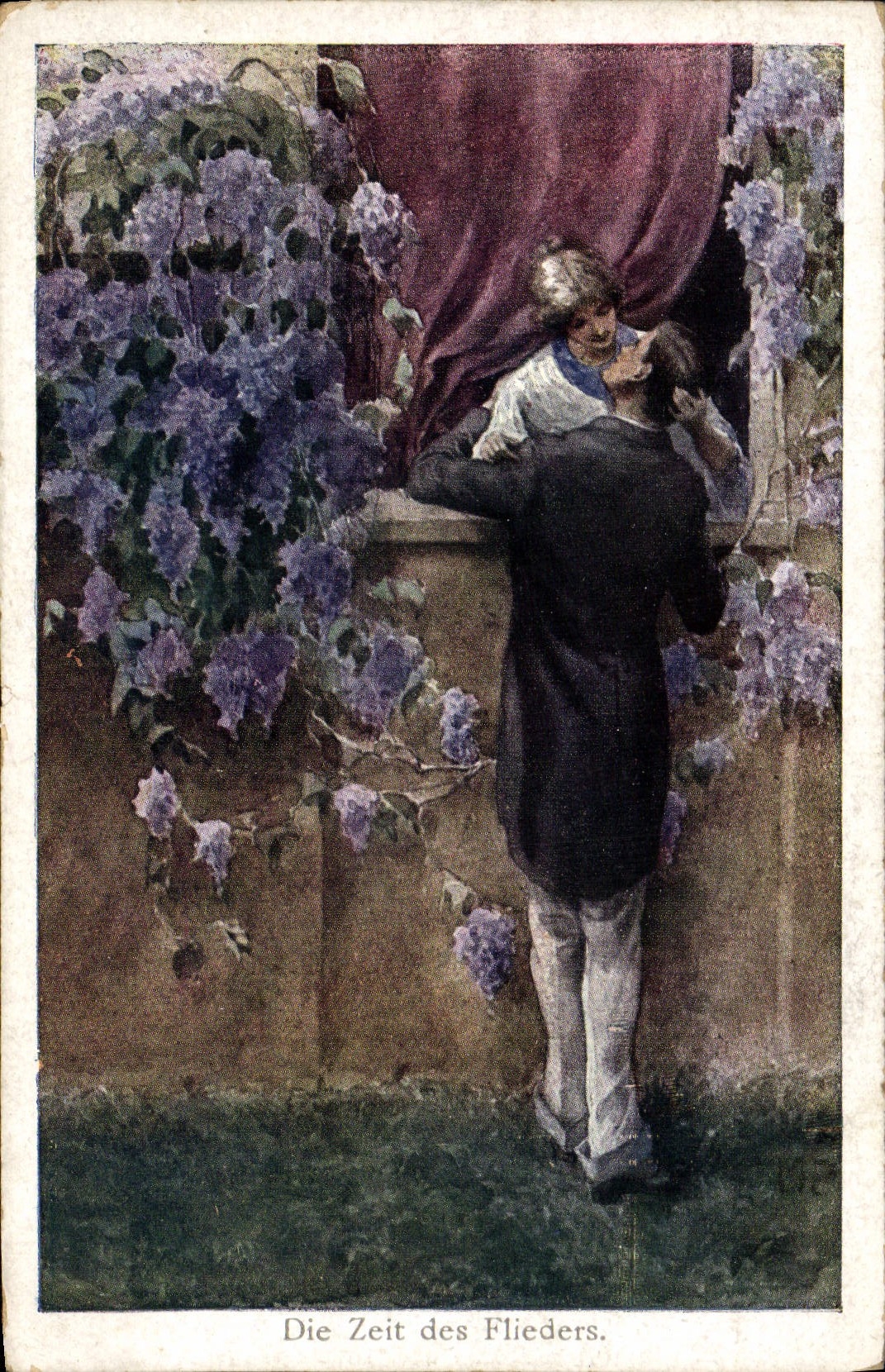 VINTAGE POSTCARD Die Zeit of Flieders