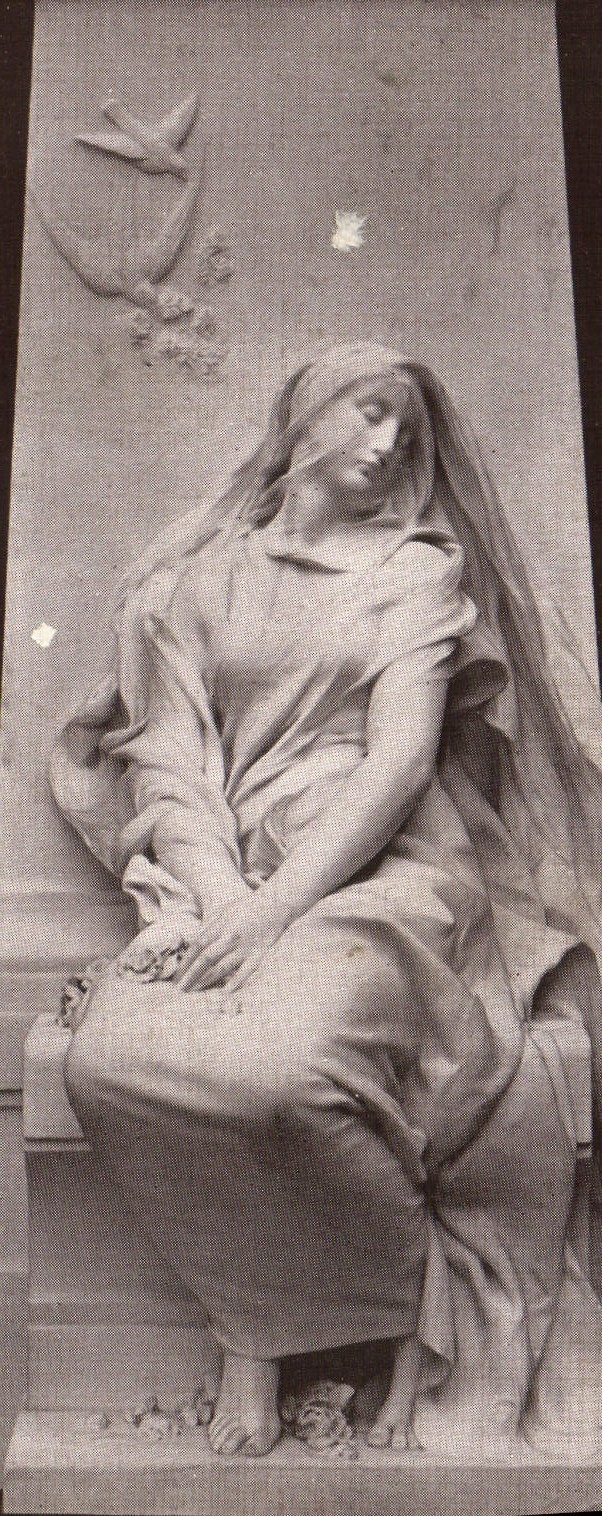 VINTAGE POSTCARD Museum of Luxembourg Sculpture Antonin Draper the memory