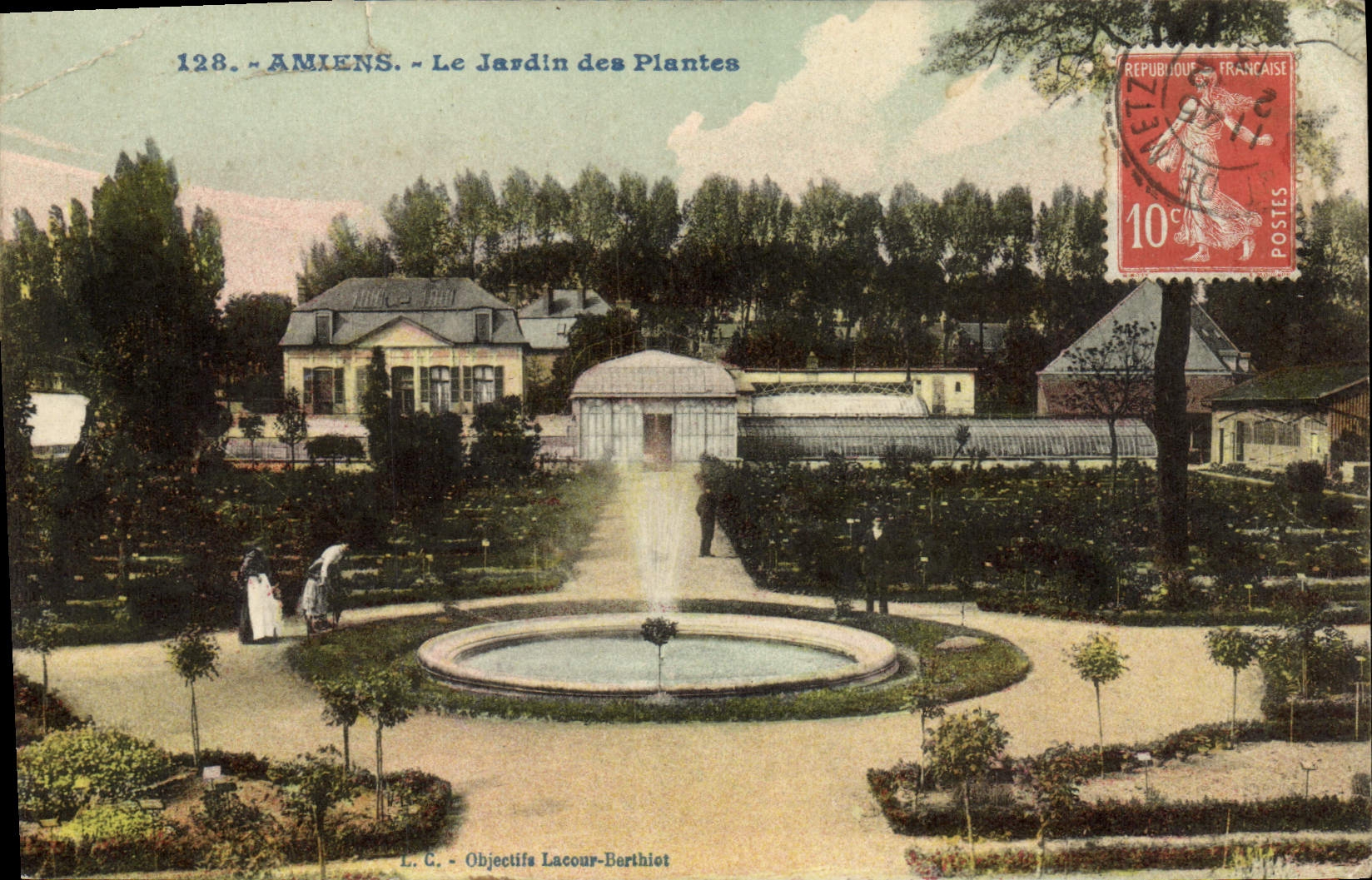 VINTAGE POSTCARD Amiens the Botanical garden