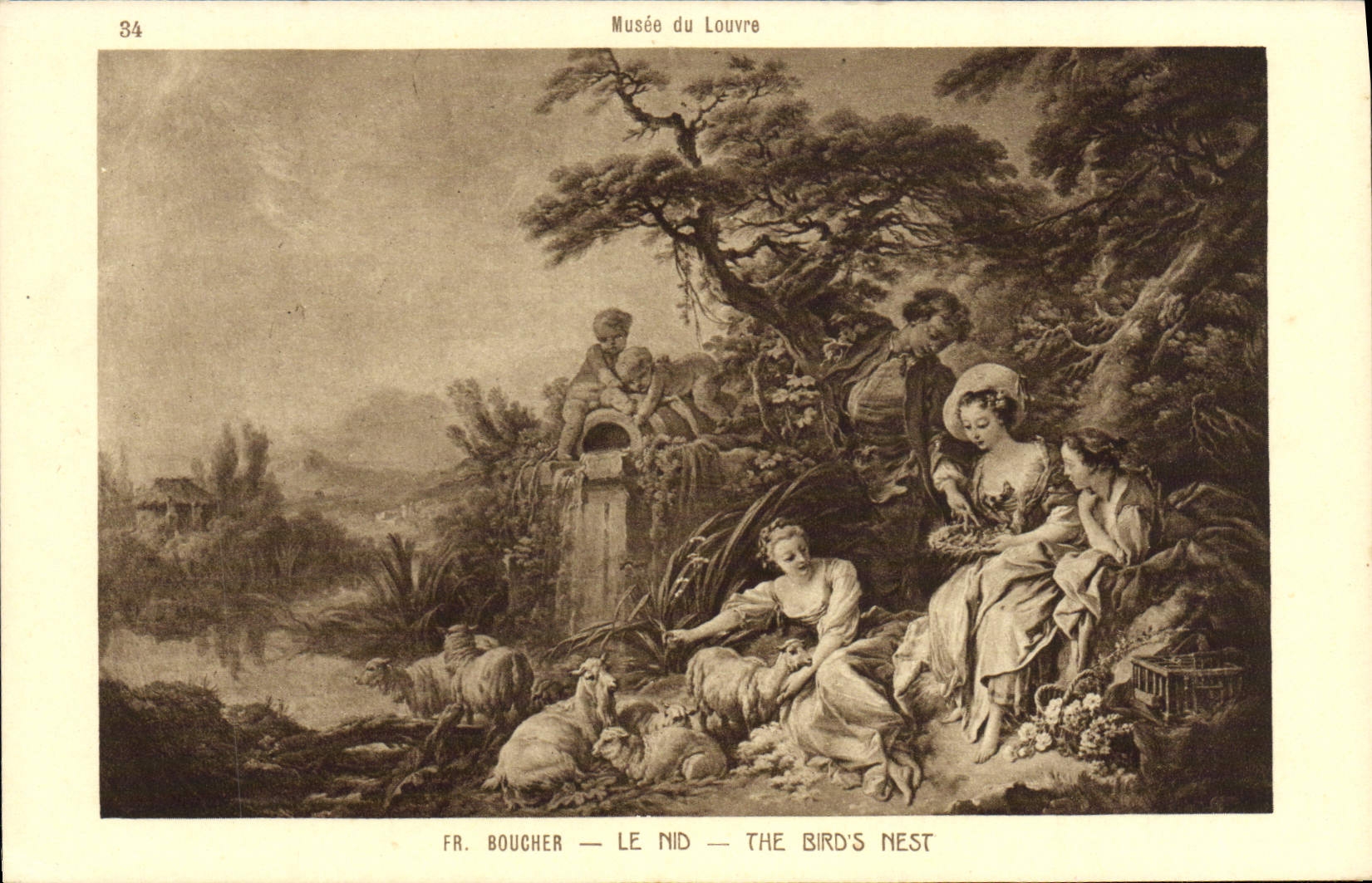 VINTAGE POSTCARD Museum of Louvre Fr Butcher the Nest Goat