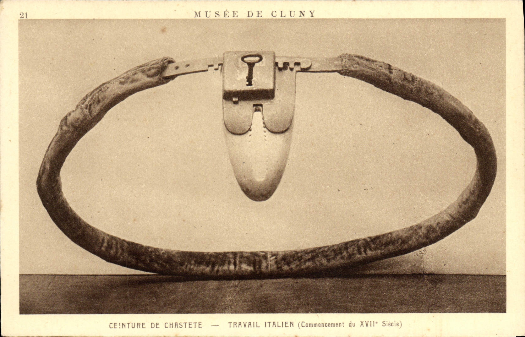 VINTAGE POSTCARD Musee of Cluny Travail Italian Girdles Erotique chastity