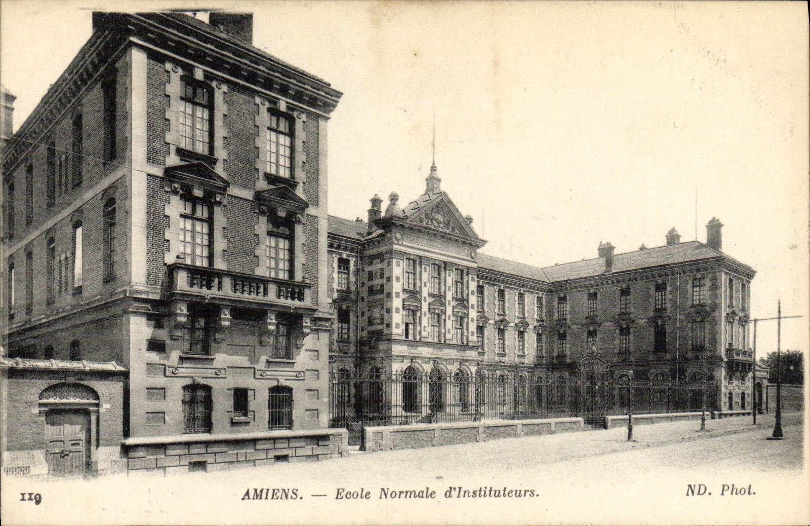 VINTAGE POSTCARD Amiens Teacher training school Teachers