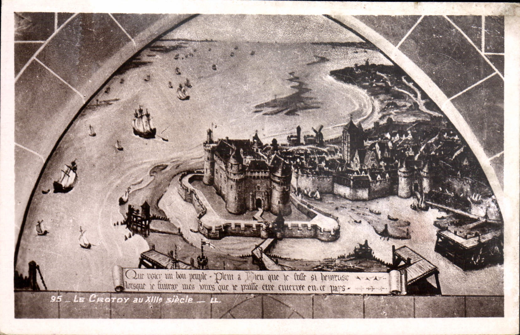 VINTAGE POSTCARD Crotoy in XIll E Century