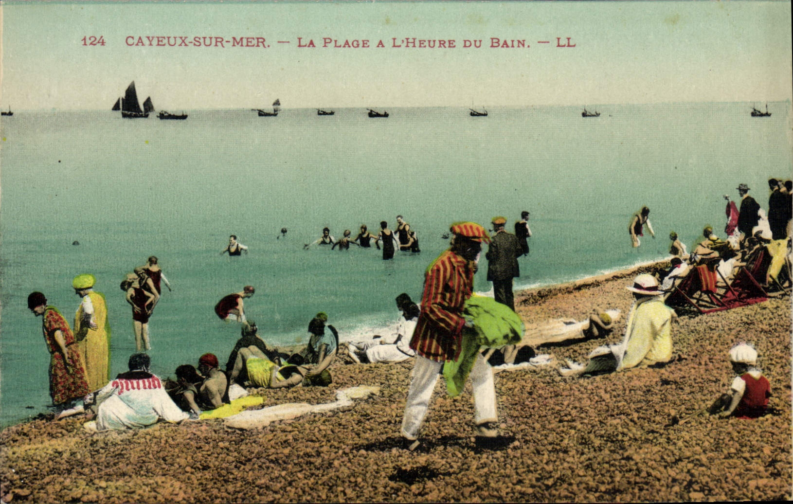CPA Cayeux sur Mer La Plage a L'Heure du Bain