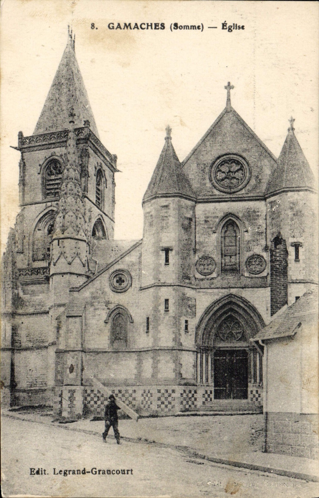 VINTAGE POSTCARD Gamaches Church
