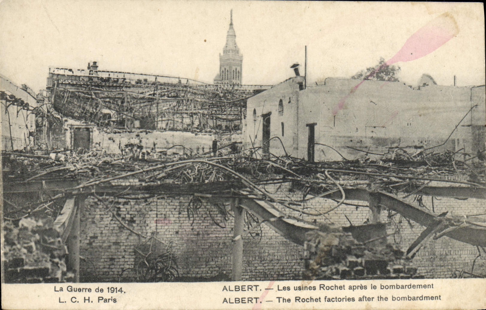 VINTAGE POSTCARD Albert the factories Ratchet after the Militaria bombardment