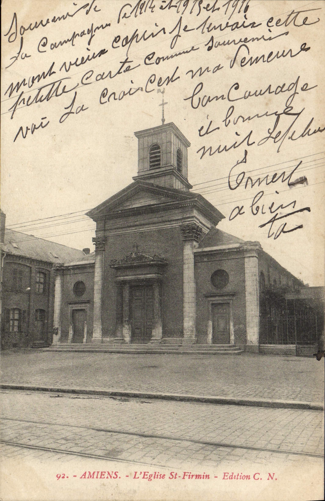 VINTAGE POSTCARD Amiens the Church St Firmin