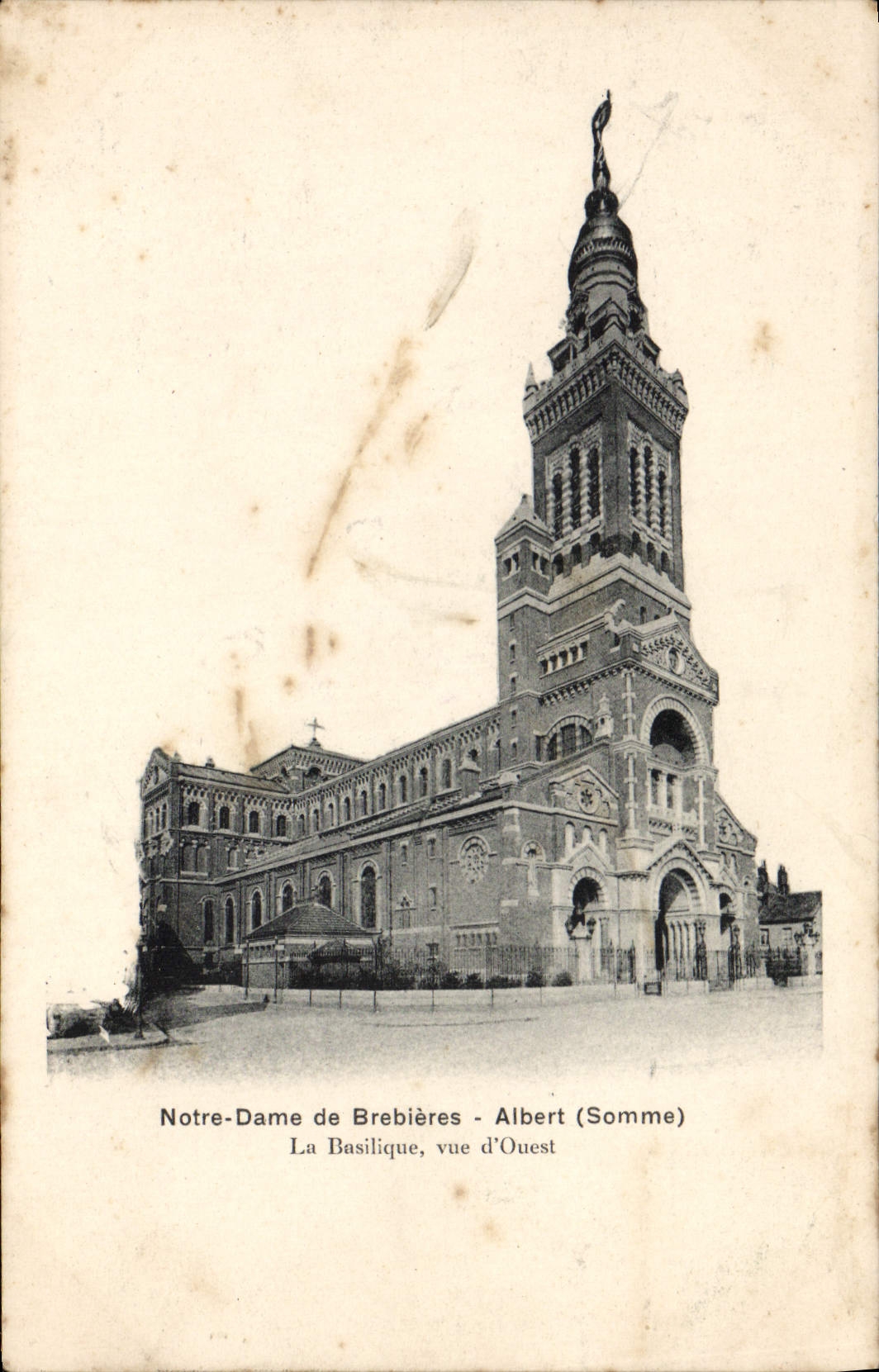 VINTAGE POSTCARD Notre Dame de Brebieres Albert the Basilica Seen of West