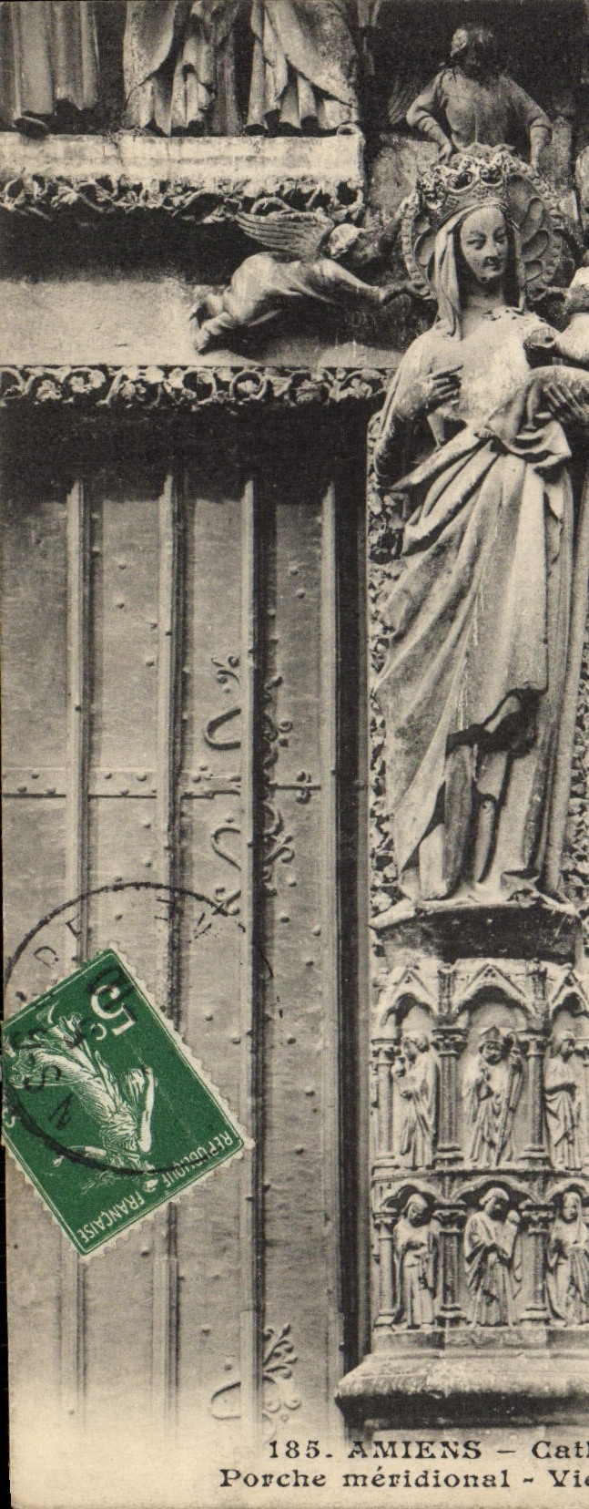 CPA Amiens Cathedrale Porche meridional Vierge doree