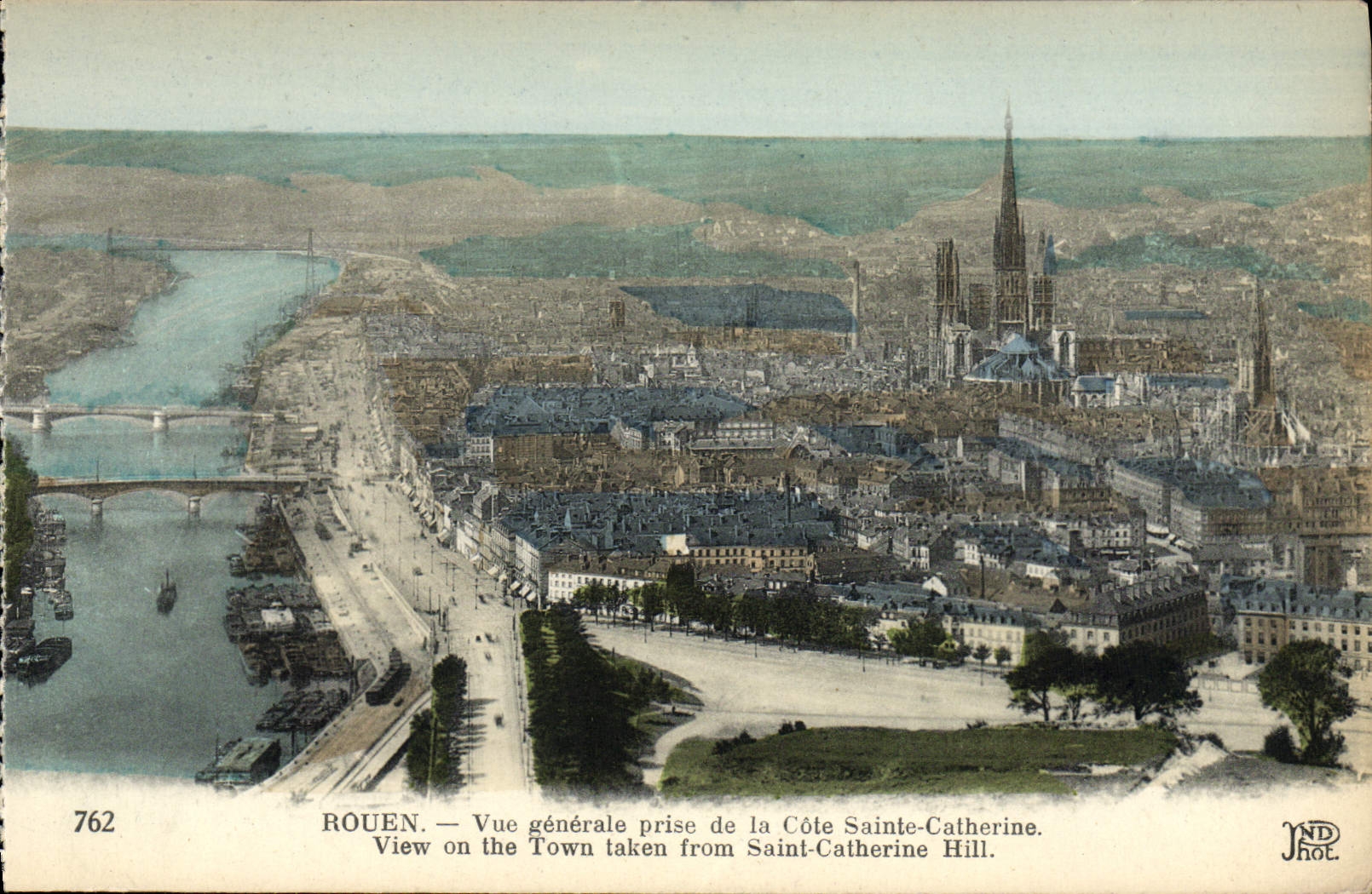 CPA Rouen Vue generale prise de la Cote Sainte Catherine 