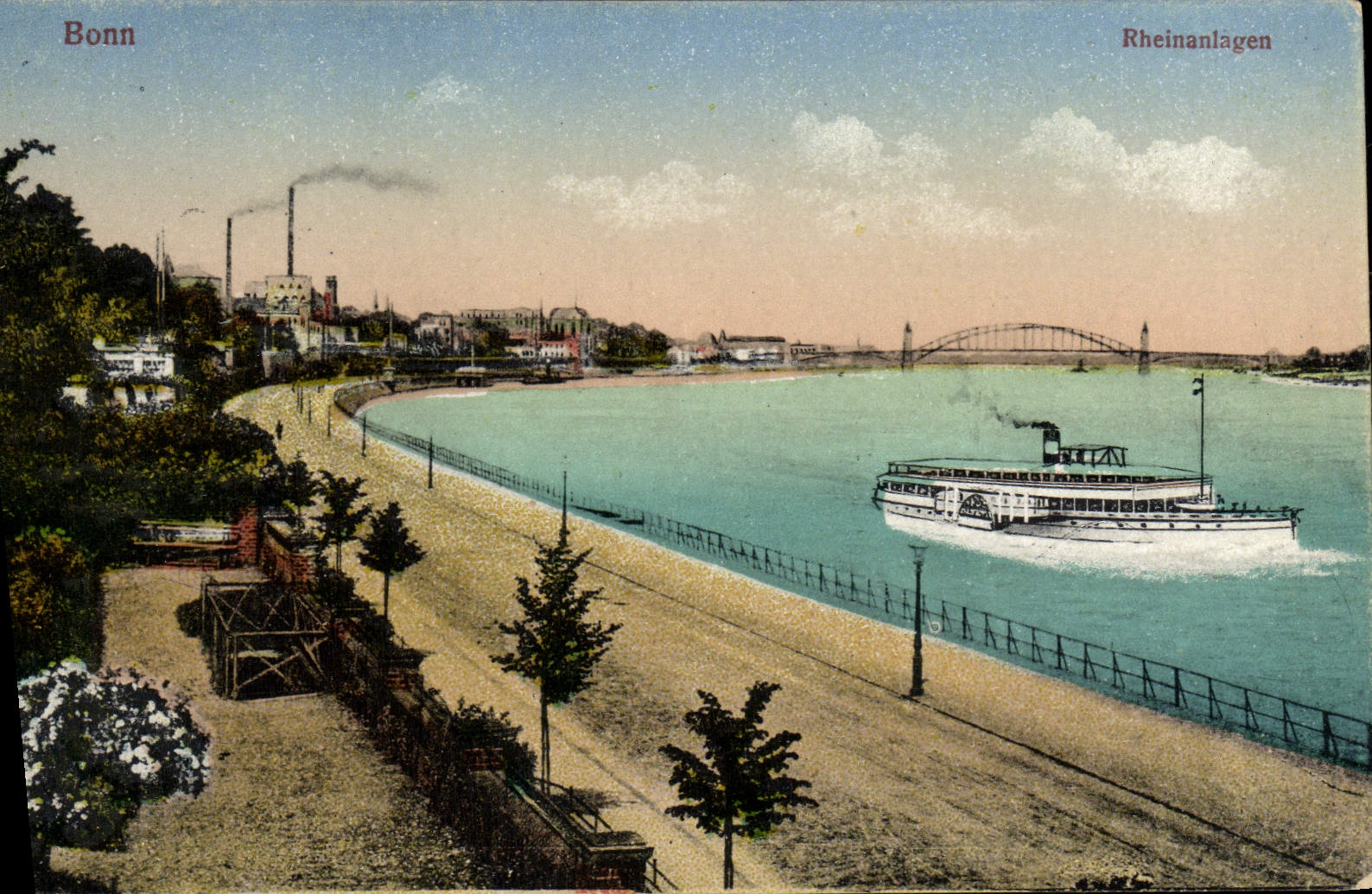 VINTAGE POSTCARD Bonn Rheinalagen