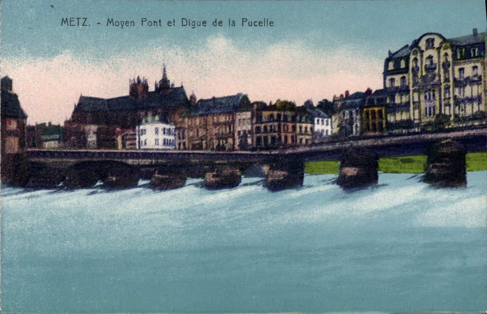 CPA Metz Moyen Pont et Digue de la Pucelle 