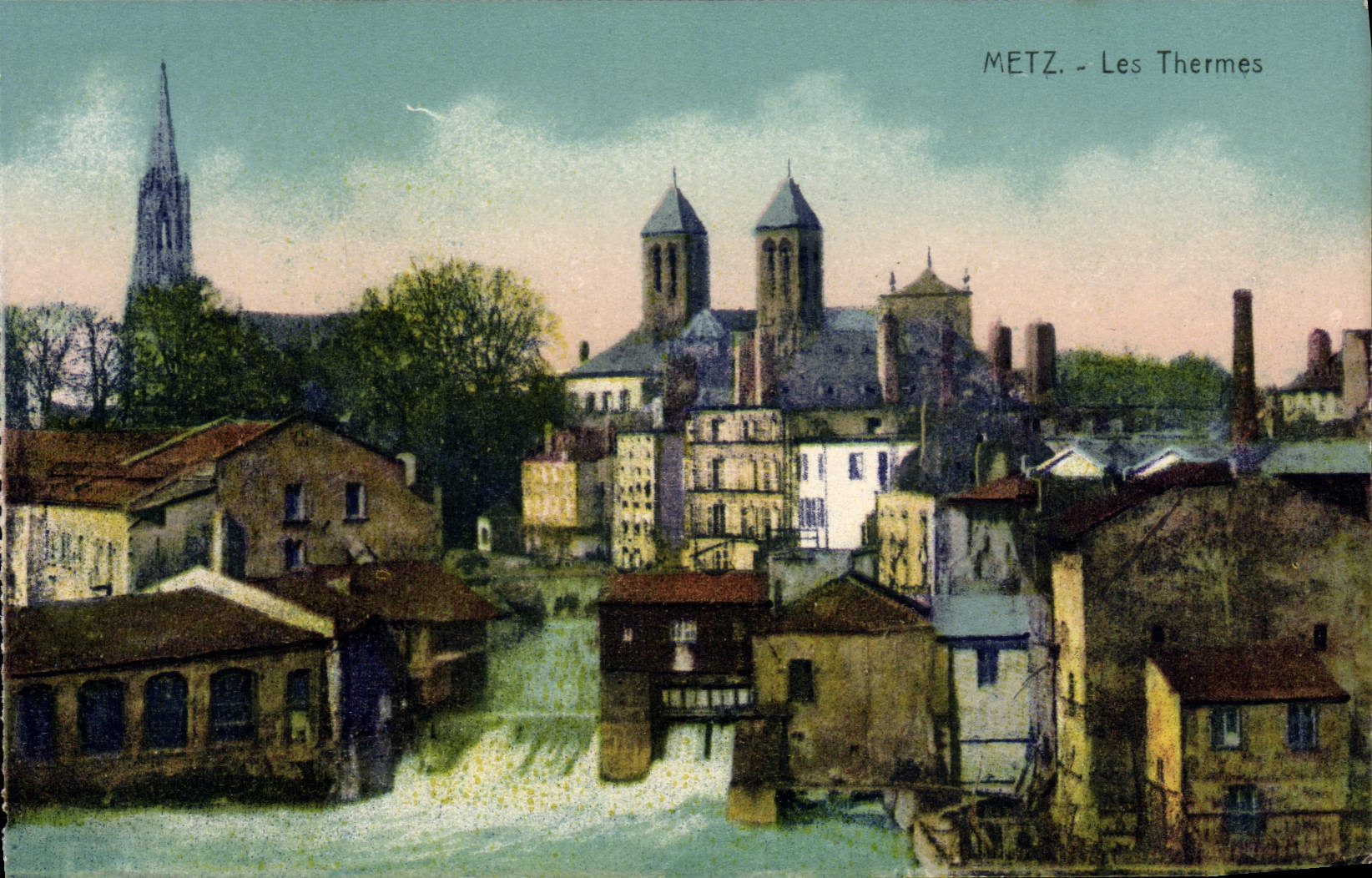 Baños la termal de Metz de la POSTAL de la VENDIMIA