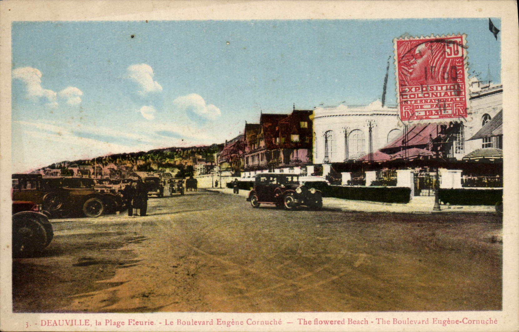 CPA Deauville La Plage Fleurie Le Bonlevard Eugene Corniche