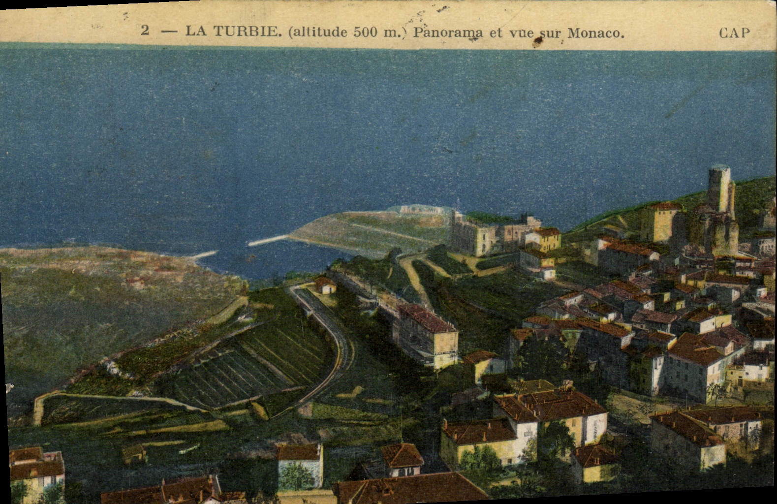 CPA La Turbie Panorama Et Vue Sur Monaco