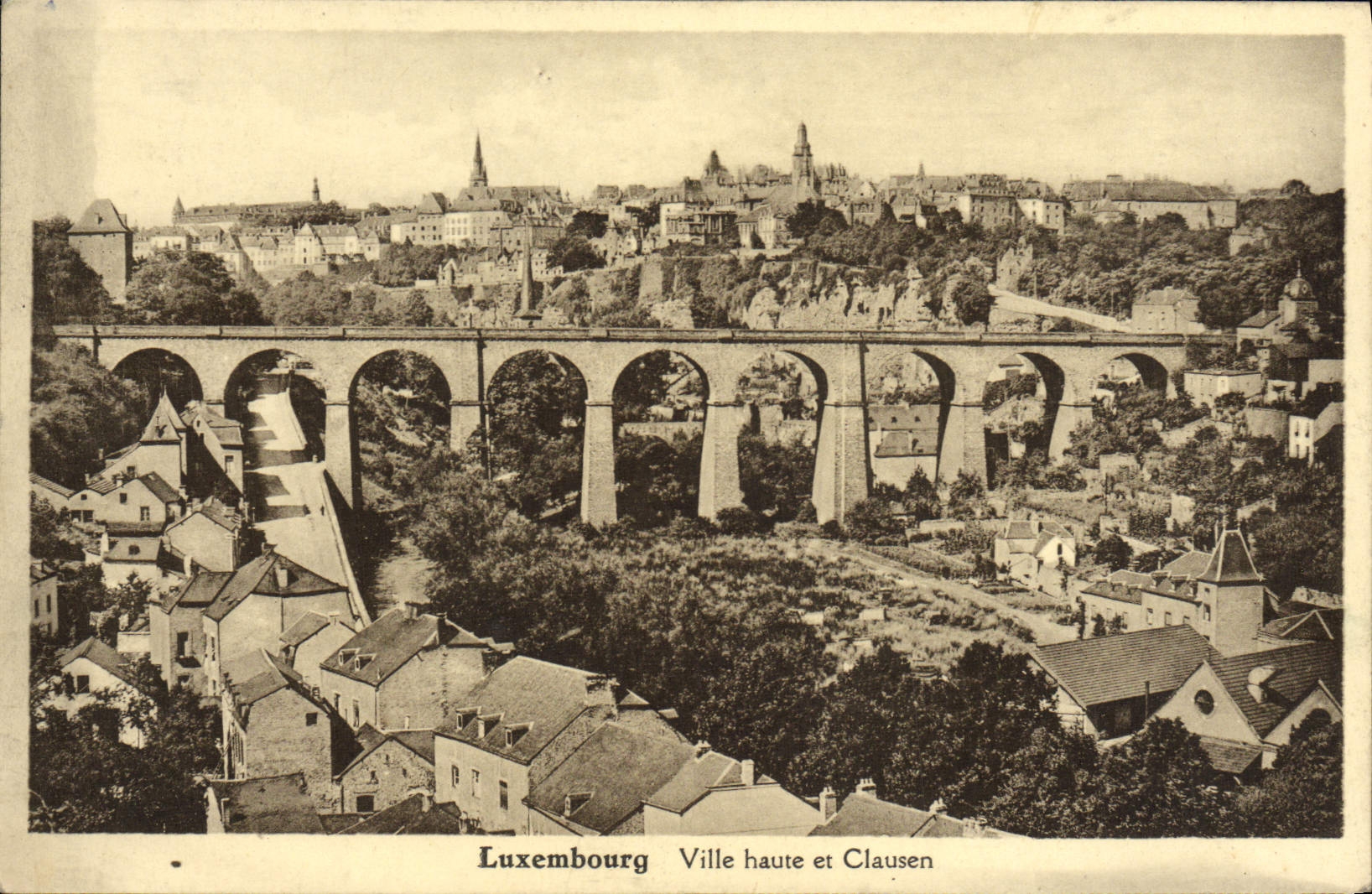 VINTAGE POSTCARD Luxembourg High City And Clausen
